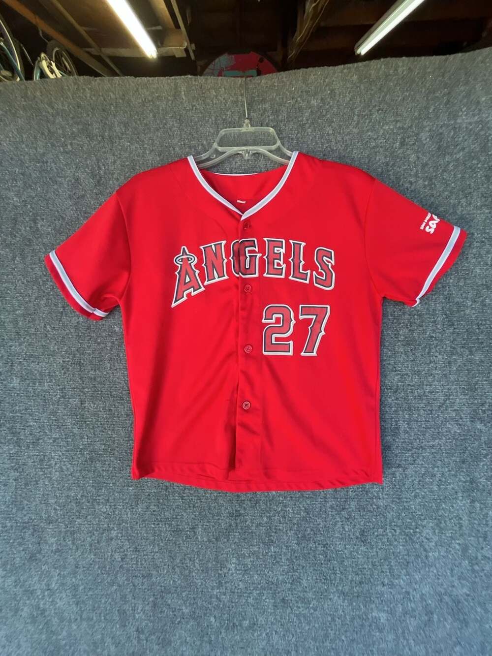Los Angeles Angels Mike Trout 27 Baseball Jersey Red Size Large
